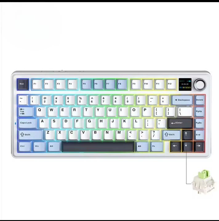Techwu F75 MAX tri-mode wireless keyboard with colorful keys and compact design